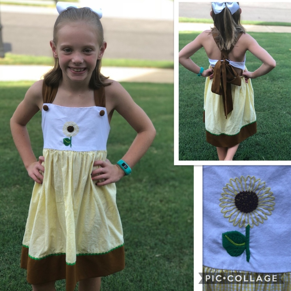 Embroidered Sunflower Dress